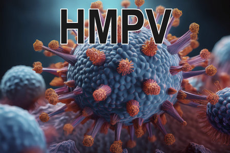 HMPV. Metapneumovirus. Virus. Virus 3d rendering. Medical concept. Flu. Hemorrhagic fever. Human...