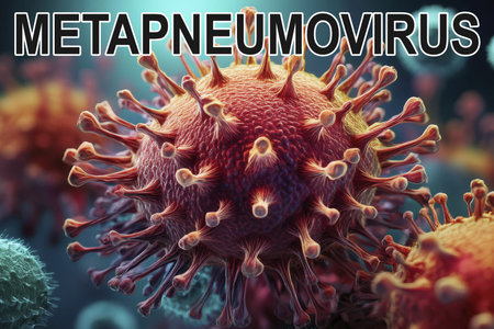 HMPV. Metapneumovirus. Virus. Virus 3d rendering. Medical concept. Pandemic. Children. Indiaの写真素材