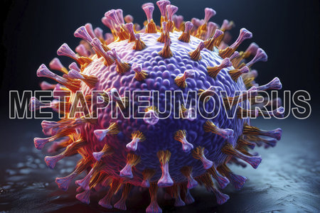 HMPV. Metapneumovirus. Virus. Virus 3d rendering. Medical concept. Pandemic.の写真素材