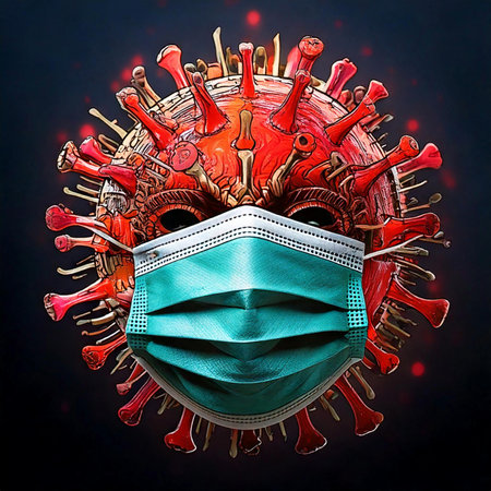 Virus 3d rendering. Medical concept. Flu. Hemorrhagic fever. Pandemic. Children.の写真素材