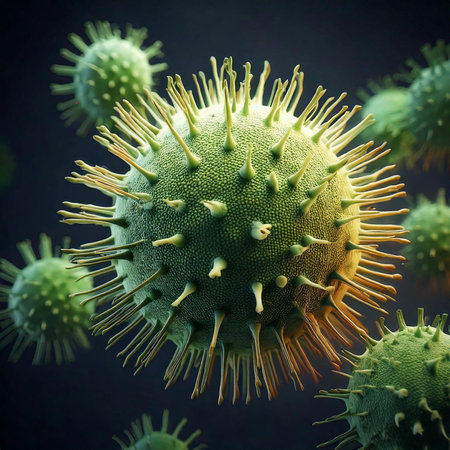 Virus. Virus 3d rendering. Medical concept. Flu. Hemorrhagic fever. Human metapneumovirus. Influenza. Pandemic. Children. Indiaの写真素材