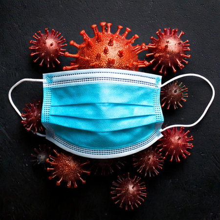 Virus 3d rendering. Medical concept. Flu. Hemorrhagic fever. Pandemic. Children. Indiaの写真素材