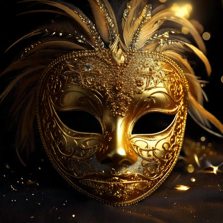 Carnival. Mask. Carnival design for the celebration event. Carnival combines elements such as costumes, groups singing couplets, parades and street parties.の写真素材