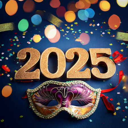 Carnival. Mask. 2025. Carnival design for the celebration event. Carnival combines elements such as...