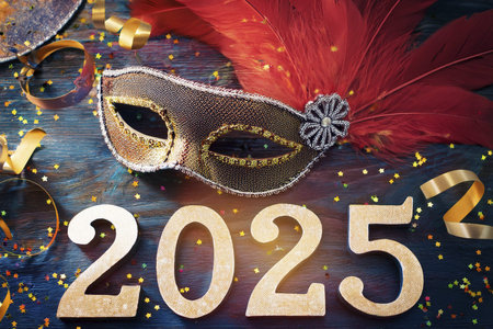 Carnival. Mask. 2025. Carnival design for the celebration event. Carnival combines elements such as...