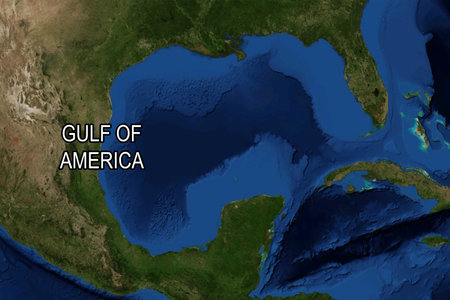 Gulf of America. Gulf of Mexico. Name change to the Gulf.の写真素材