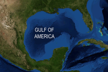Gulf of America. Gulf of Mexico. Name change to the Gulf.の写真素材