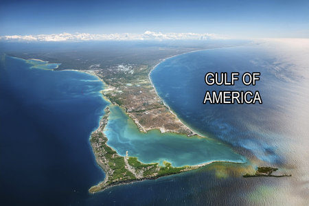 Gulf of America. Gulf of Mexico. Name change to the Gulf.の写真素材