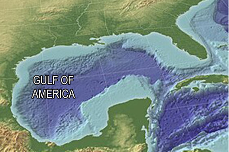 Gulf of America. Gulf of Mexico. Name change to the Gulf.の写真素材