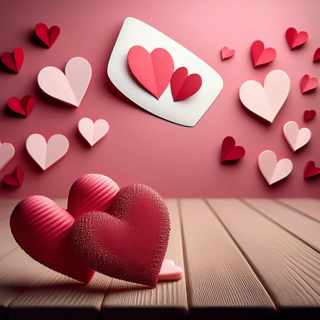 Valentine. Valentine's Day greeting cards. Modern minimalist aesthetic design with hearts, typography and lettering. Template for invitation, cover, banner, poster and flyer. Februの写真素材