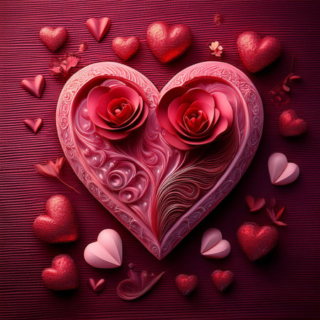 Valentine. Valentine's Day greeting cards. Modern minimalist aesthetic design with hearts, typography and lettering. Template for invitation, cover, banner, poster and flyer. Februの写真素材