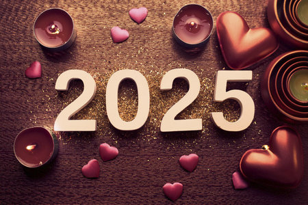 Valentine. Valentine's Day greeting cards. Modern minimalist aesthetic design with hearts, typography and lettering. Template for invitation, cover, banner, poster and flyer. 2025の写真素材