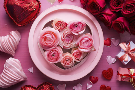 Valentine. Valentine's Day greeting cards. Modern minimalist aesthetic design with hearts, typography and lettering. Template for invitation, cover, banner, poster and flyer. Februの写真素材