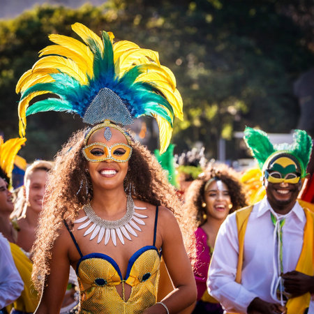 Carnival. 2025. Carnival, performance and woman with samba for dance, parade and event in Brazil....