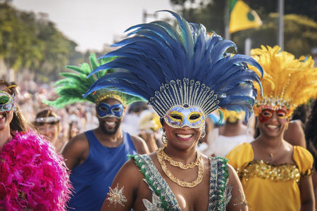 Carnival. 2025. Carnival, performance and woman with samba for dance, parade and event in Brazil....