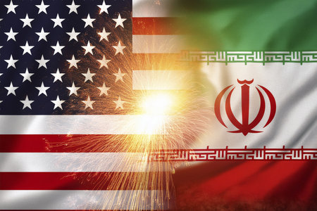 Escalating Tensions: Israel, Iran, and USA in Conflict Zone. Tensions between Israel (Tel Aviv, Herzliya), Iran, and USA escalate, critical situationの写真素材