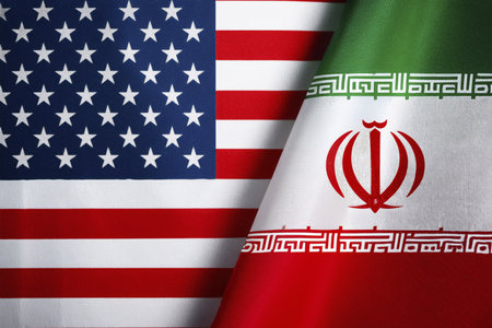 Escalating Tensions: Israel, Iran, and USA in Conflict Zone. Tensions between Israel (Tel Aviv, Herzliya), Iran, and USA escalate, critical situationの写真素材
