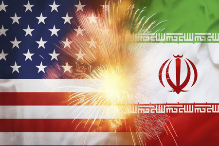 Escalating Tensions: Israel, Iran, and USA in Conflict Zone. Tensions between Israel (Tel Aviv, Herzliya), Iran, and USA escalate, critical situationの写真素材