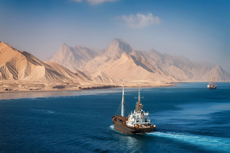Iran Threatens to Close Strait of Hormuz: Global Crisis Looms. Iran considers closing Strait of Hormuz, impacting global trade. War in the Middle East. Iran. Israel. USA. 2025の写真素材