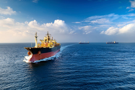 Iran Threatens to Close Strait of Hormuz: Global Crisis Looms. Iran considers closing Strait of Hormuz, impacting global trade. War in the Middle East. Iran. Israel. USA. 2025の写真素材