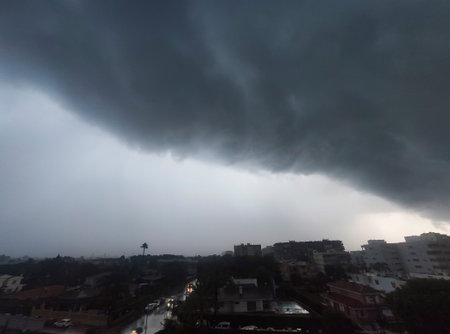 Floods in Spain caused by intense rain storm and DANA. Torrential rain and storm cause flooding in...