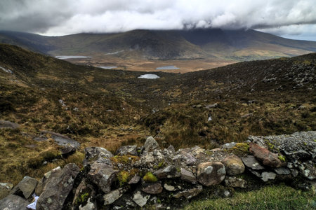 Beautifull pass in hills of Dingleの写真素材