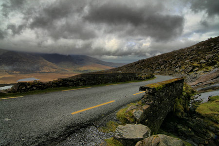 Beautifull pass in hills of Dingleの写真素材