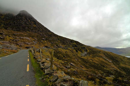 Beautifull pass in hills of Dingle serpentine roadの写真素材