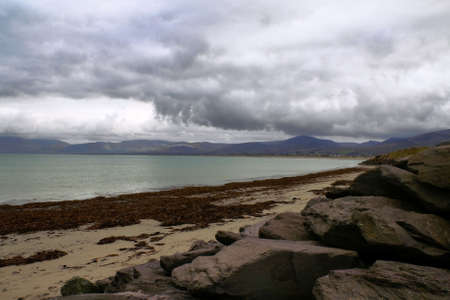 Typical Irish landscape on windy day in Dingle peninsulaの写真素材