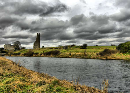 The Yellow Tower of the Abbey of St. Mary, Trim, Co. Meath.の写真素材