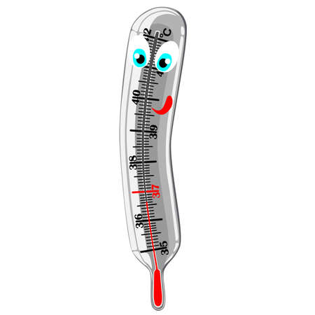 Mercury thermometer showing temperatureの写真素材
