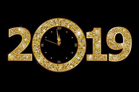 Happy new year 2019のイラスト素材