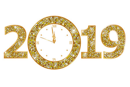 Happy new year 2019のイラスト素材