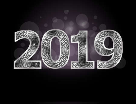 Happy new year 2019 illustrationのイラスト素材