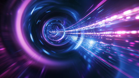 3d illustration of abstract background with glowing particles. Glowing particles in space.の素材
