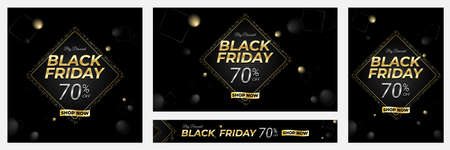 Set of black friday sale banner templateのイラスト素材