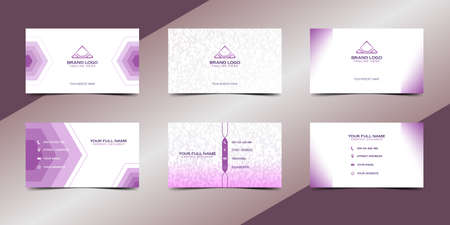 Luxury and elegant white purple modern business card template setのイラスト素材