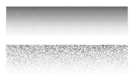 Dotted horizontal background, linear gradient halftone pattern, black dots texture on white backgroundのイラスト素材