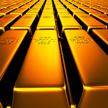 Gold Bars in Line