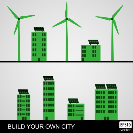 Green Energy City Elements   のイラスト素材