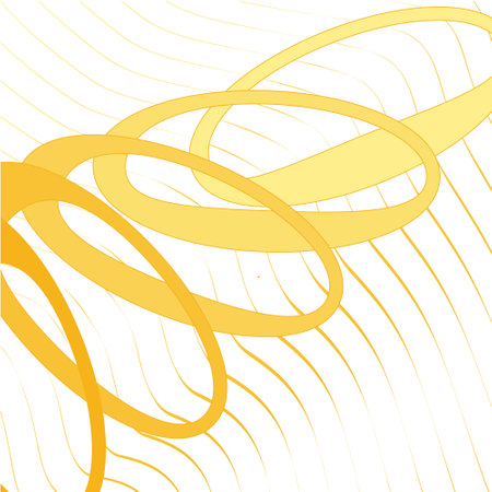 Deformed ellipses and a wavy background in orangeのイラスト素材