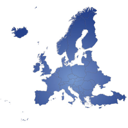 Map of Europe with borders of countriesのイラスト素材