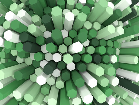 Abstract geometric background in green colors. 3D rendering.