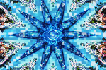 Abstract kaleidoscope background. Beautiful multicolor kaleidoscope texture. Unique kaleidoscope...