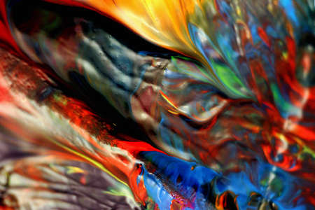 Colorful paint magic brush mix patternの写真素材