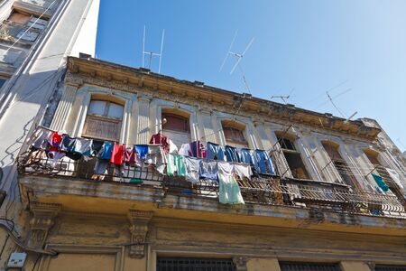 Balcony in downtown Havana, Cubaの写真素材
