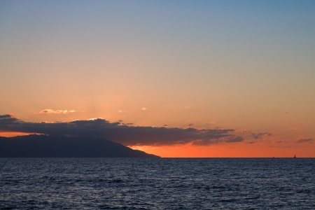 Sunset over Banderas Bay, Puerto Vallarta, Mexicoの写真素材