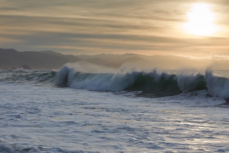 Strong Pacific waves breaking onto Puerto Vallarta's beachesの写真素材