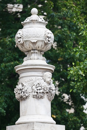 Large decorative marble vase near St.Paul's cathedral, London, UKの写真素材
