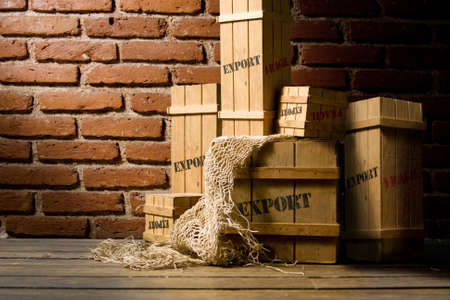 wooden crates の写真素材